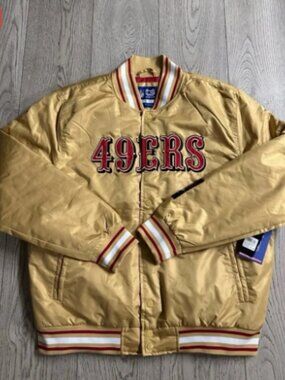 NWT Ultra Game 49ers Gold Bomber Jacket Large